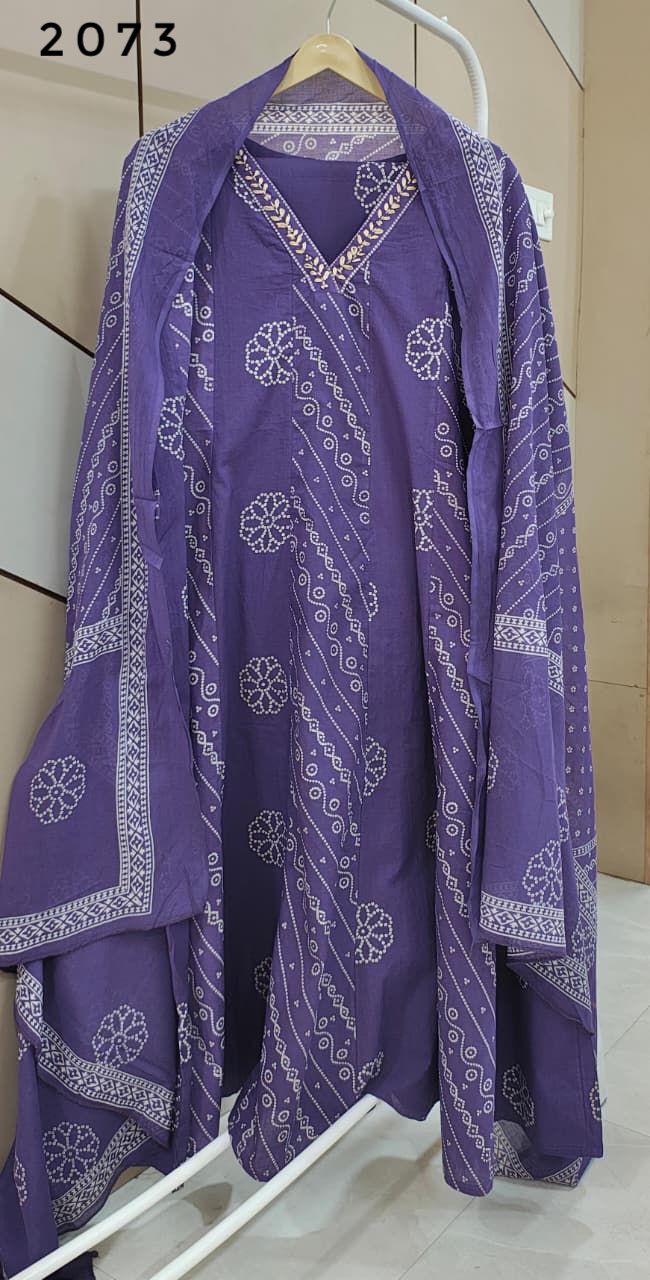 Purple Bandhani Suit
