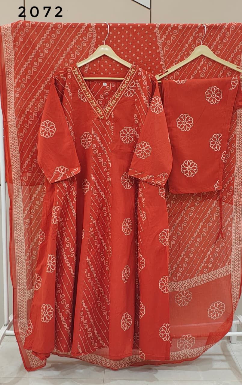 Orange Bandhani Suit
