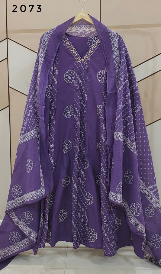 Purple Bandhani Suit