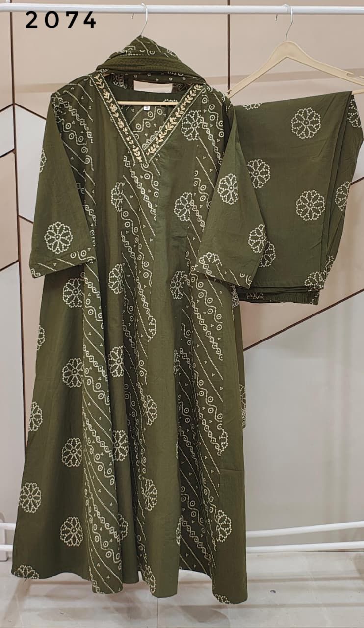 Green Bandhani Suit