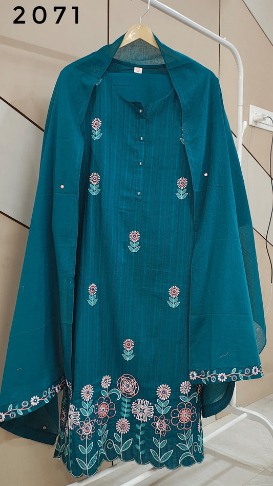 Teal Dobi Cotton suit