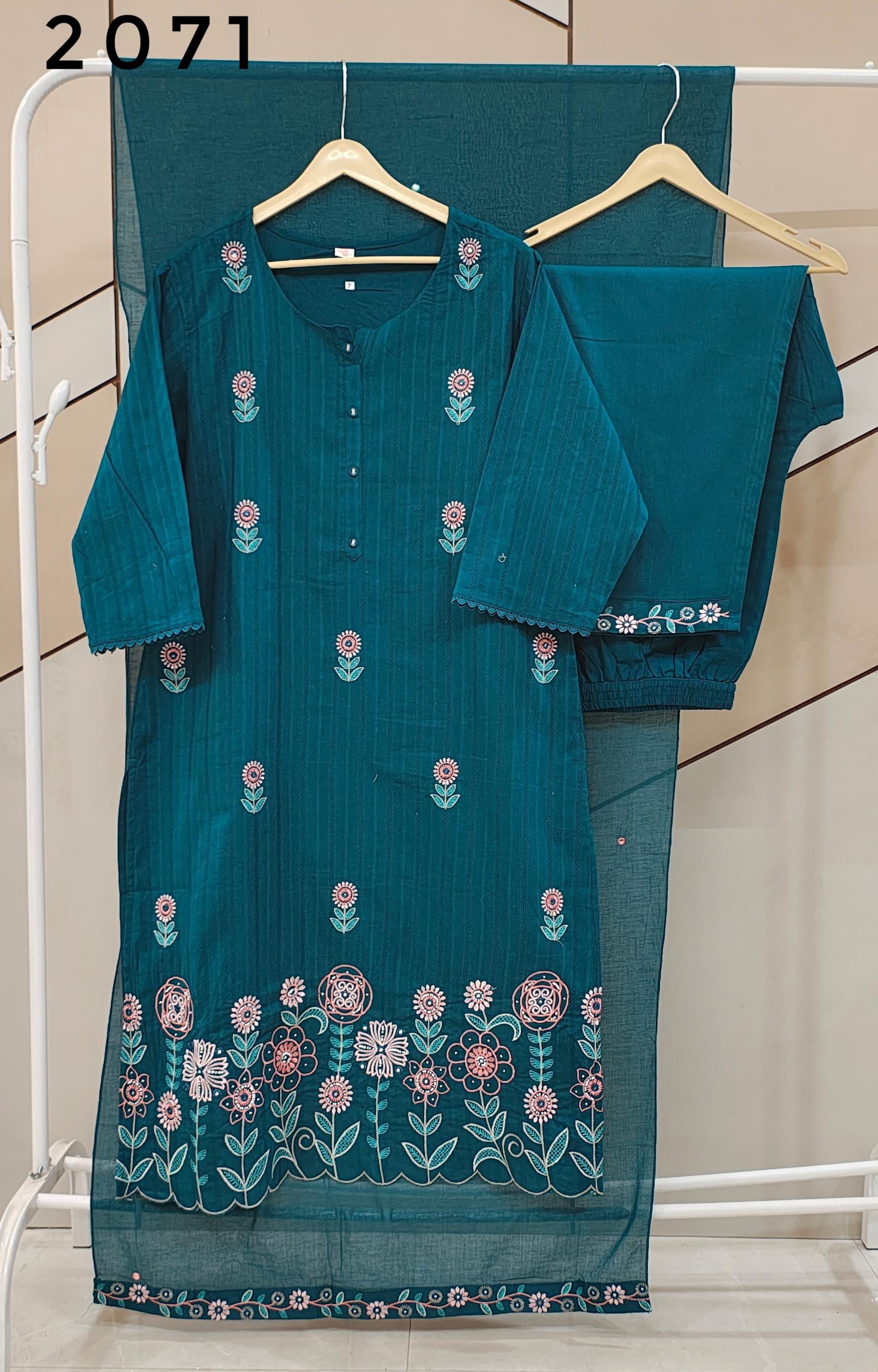 Teal Dobi Cotton suit