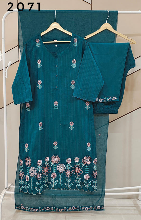 Teal Dobi Cotton suit