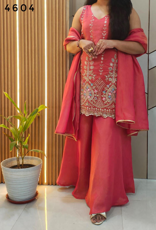 Flamingo Pink Indo Western