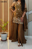Metallic brown Indo Western