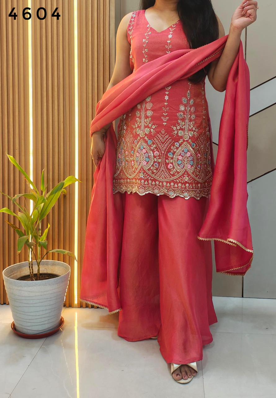 Flamingo Pink Indo Western