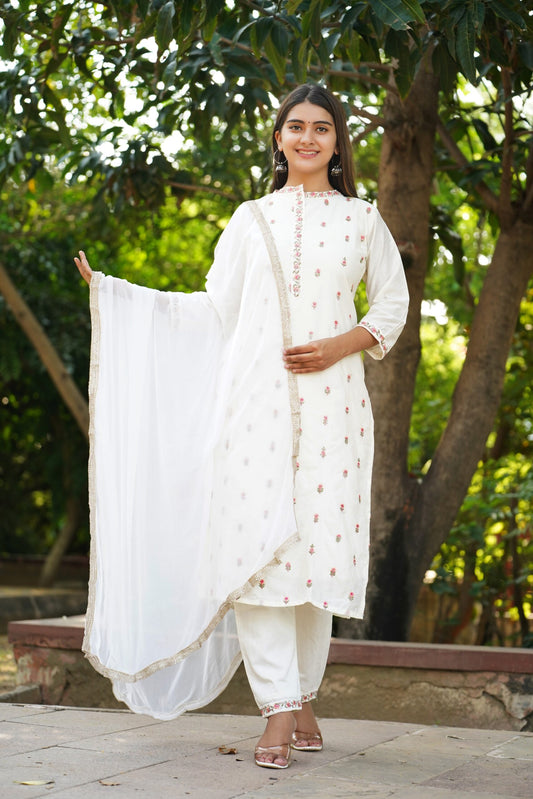 Designer women silk kurti pant set