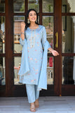 Silk Chanderi Embroidery Suit