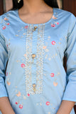 Silk Chanderi Embroidery Suit