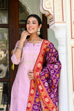 Silk Chanderi Embroidery Suit