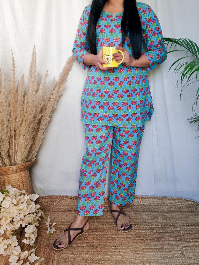 Printed Cotton Night Suit 