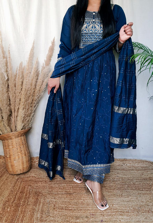 All Occasion Wear Dress, Beautiful Blue Georgette Printed Naira Cut Kurta  With Pant and Designer Dupatta Set for Women and Girls, Naira Cut - Etsy in  2024 | Occasion wear dresses, Kurta
